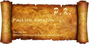 Paulics Katalin névjegykártya
