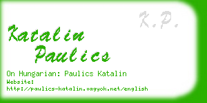 katalin paulics business card